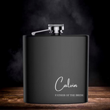 Personalized matte black hip flask