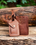 Safari Travel leather wallet + Luggage tag (Personalized)