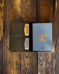 Safari Travel leather wallet + Luggage tag (Personalized)